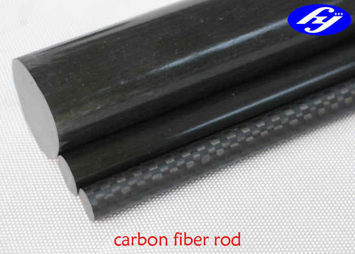 Round Rod Carbon Composite Material , Matte / Glossy Pultrusion CFRP Carbon Fiber