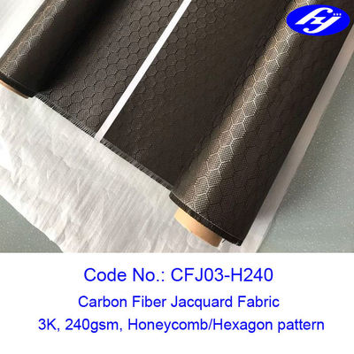 Honingraat/Hexagon Stof van de de Vezeljacquard van de Patroon3k Koolstof voor Samengestelde Delen